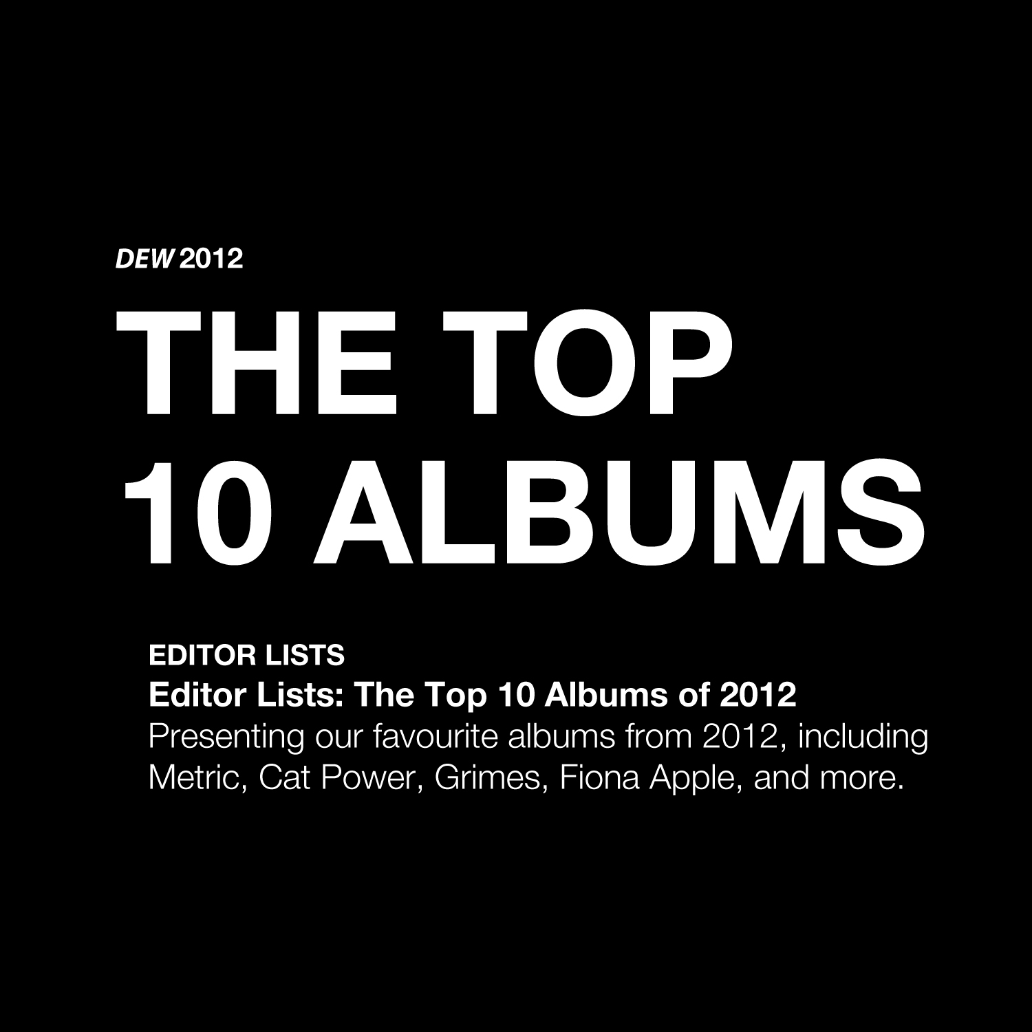 Top 10 Albums of 2012